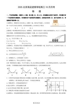 2025北京海淀进修学校高三10月月考物理-试题