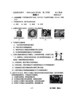 2025北京北师大附中初三（下）统练五物理-答案