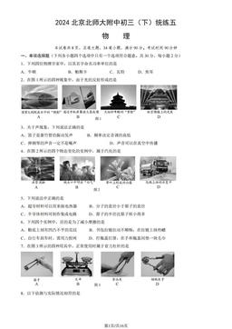 2024北京北师大附中初三（下）统练五物理（教师版）-答案