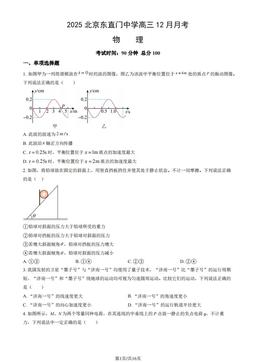 2025北京东直门中学高三12月月考物理（教师版）-答案