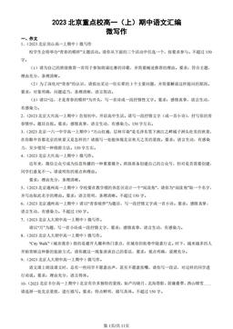 2023北京重点校高一（上）期中语文汇编：微写作-答案