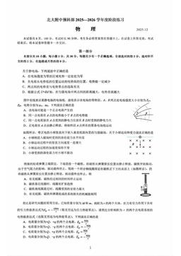 2025北京北大附中高三12月月考物理（预科部）-试题