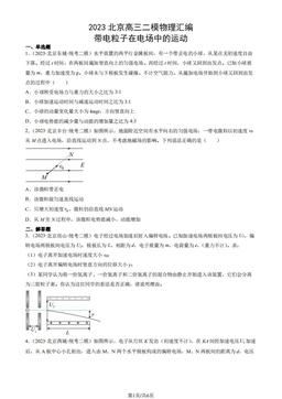 2023北京高三二模物理汇编：带电粒子在电场中的运动-答案