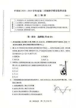 2025北京平谷高二（下）期末物理-试题