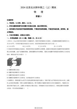 2024北京北大附中高二（上）期末物理（教师版）-答案